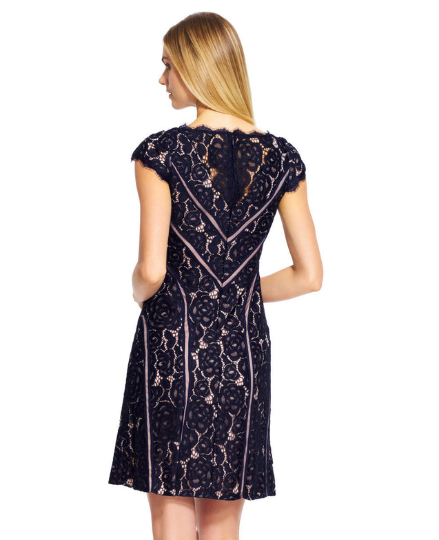 Lace Side Pleated